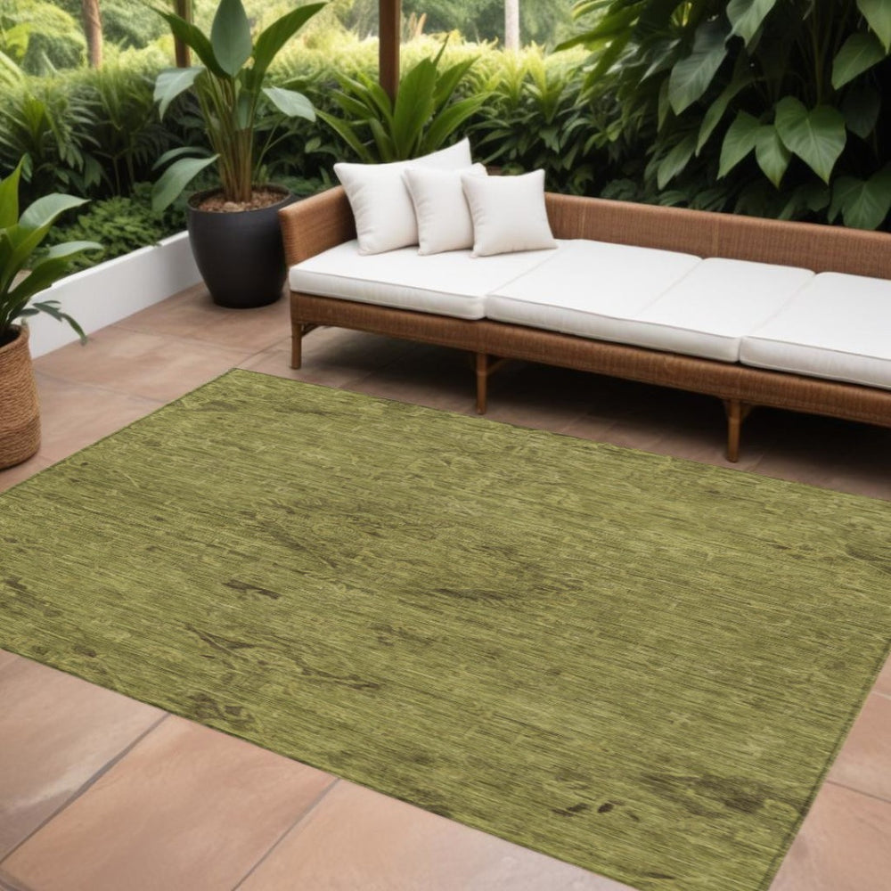 HomeRoots 9' X 12' Olive Green & Brown Floral Area Rug - Durable, Washable Design for Indoor & Outdoor Use 604238