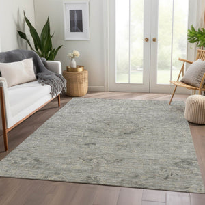 Homeroots 3' Brown And Tan Floral Washable Area Rug For Indoor And Outdoor Use - Durable And Stylish Design 5' X 8' Polyester 604241