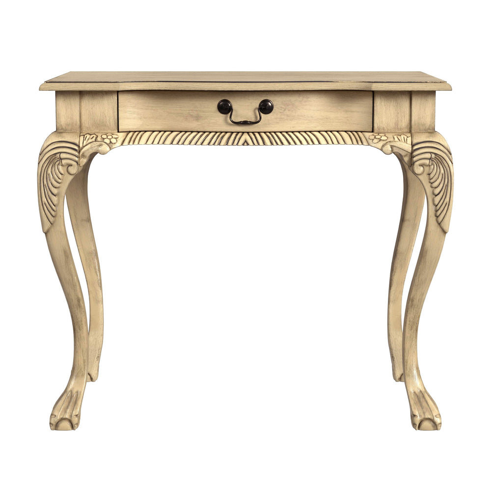 Butler Specialty Dupree Traditional Writing Desk With Hand-carved Accents And Antique Brass Hardware, Elegant Finish Beige Rubberwood,Mdf,Oak Veneer 6042424-butler