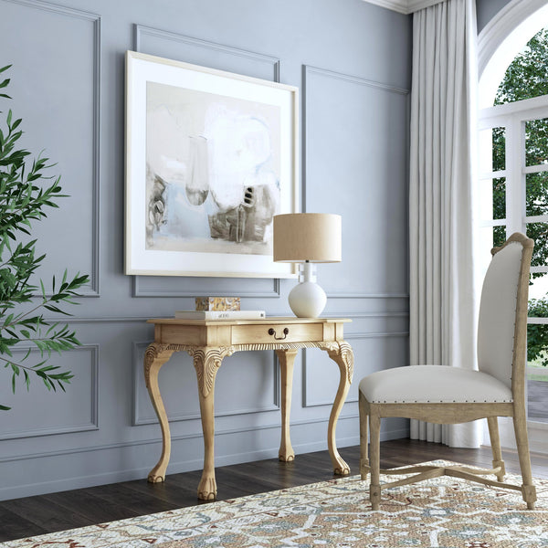 Butler Specialty Dupree Traditional Writing Desk With Hand-carved Accents And Antique Brass Hardware, Elegant Finish Beige Rubberwood,Mdf,Oak Veneer 6042424-butler