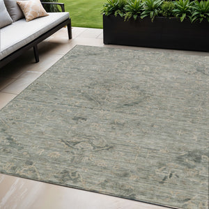 Homeroots 3' Brown And Tan Floral Washable Area Rug For Indoor And Outdoor Use - Durable And Stylish Design 5' X 8' Polyester 604247