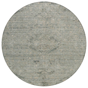 HomeRoots 5' Elegant Sage and Beige Floral Area Rug – Washable, Durable for Indoor and Outdoor Spaces 8' Round 604248