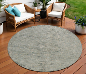 Homeroots 3' Brown And Tan Floral Washable Area Rug For Indoor And Outdoor Use - Durable And Stylish Design 8' Round Polyester 604248
