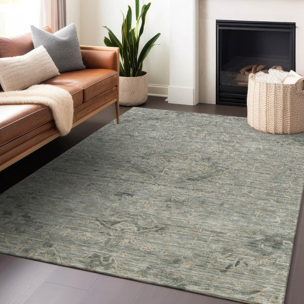 Homeroots 3' Brown And Tan Floral Washable Area Rug For Indoor And Outdoor Use - Durable And Stylish Design 10' X 14' Polyester 604251