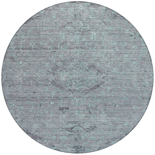 Homeroots 3' Brown And Tan Floral Washable Area Rug For Indoor And Outdoor Use - Durable And Stylish Design 8' Round Polyester 604254