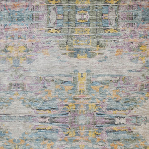 Homeroots 3' Gray Charcoal And Gold Abstract Washable Area Rug For Indoor And Outdoor Spaces, Durable Style 9' X 12' Polyester 604268