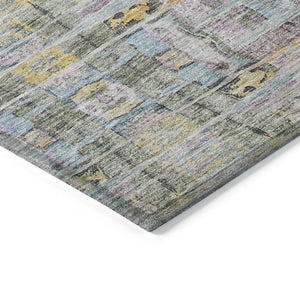 Homeroots 3' Gray Charcoal And Gold Abstract Washable Area Rug For Indoor And Outdoor Spaces, Durable Style 10' X 14' Polyester 604269