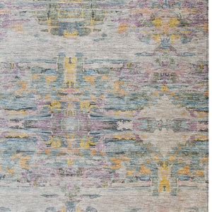 Homeroots 3' Gray Charcoal And Gold Abstract Washable Area Rug For Indoor And Outdoor Spaces, Durable Style 10' X 14' Polyester 604269