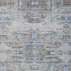 Homeroots 3' Gray Charcoal And Gold Abstract Washable Area Rug For Indoor And Outdoor Spaces, Durable Style 3' X 5' Polyester 604270