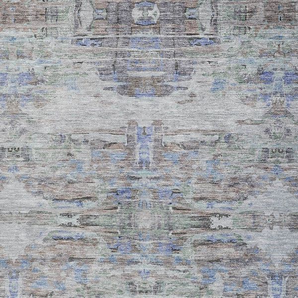 Homeroots 3' Gray Charcoal And Gold Abstract Washable Area Rug For Indoor And Outdoor Spaces, Durable Style 3' X 5' Polyester 604270