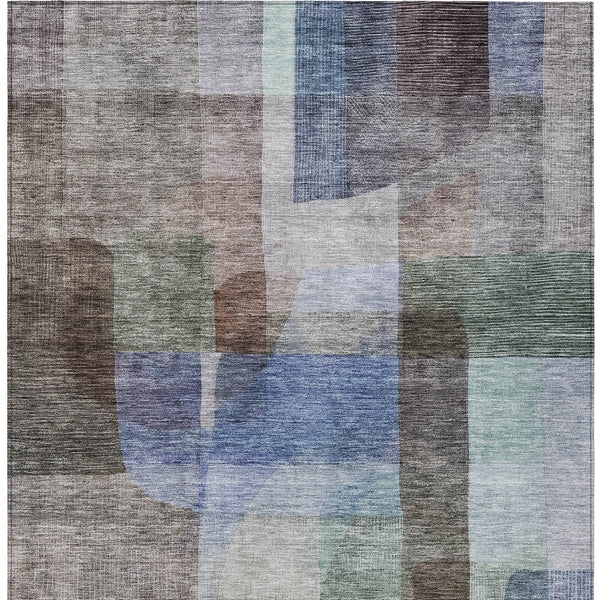 Homeroots 3' Abstract Washable Indoor Outdoor Area Rug In Brown, Green, And Blue - Durable And Stylish Decor 10' X 14' Polyester 604281