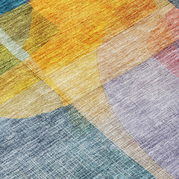 Homeroots 3' Abstract Washable Indoor Outdoor Area Rug In Brown, Green, And Blue - Durable And Stylish Decor 9' X 12' Polyester 604286