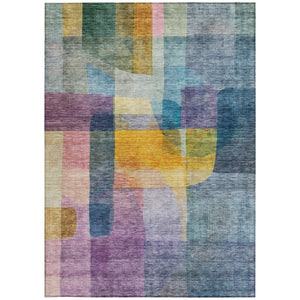Homeroots 3' Abstract Washable Indoor Outdoor Area Rug In Brown, Green, And Blue - Durable And Stylish Decor 10' X 14' Polyester 604287