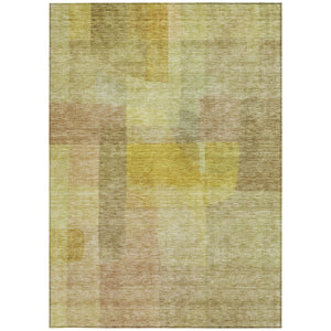 Homeroots 3' Abstract Washable Indoor Outdoor Area Rug In Brown, Green, And Blue - Durable And Stylish Decor 8' X 10' Polyester 604291