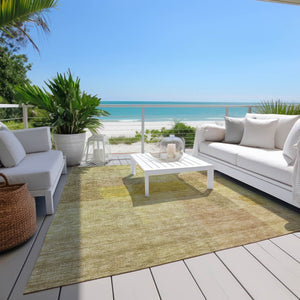 Homeroots 3' Abstract Washable Indoor Outdoor Area Rug In Brown, Green, And Blue - Durable And Stylish Decor 8' X 10' Polyester 604291