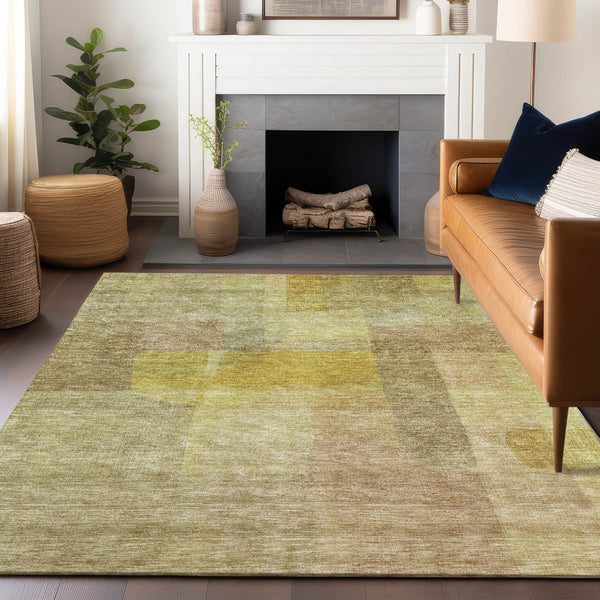 Homeroots 3' Abstract Washable Indoor Outdoor Area Rug In Brown, Green, And Blue - Durable And Stylish Decor 10' X 14' Polyester 604293
