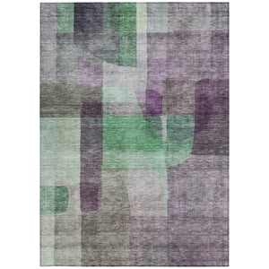 Homeroots 3' Abstract Washable Indoor Outdoor Area Rug In Brown, Green, And Blue - Durable And Stylish Decor 5' X 8' Polyester 604295