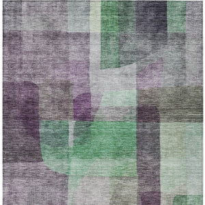 Homeroots 3' Abstract Washable Indoor Outdoor Area Rug In Brown, Green, And Blue - Durable And Stylish Decor 5' X 8' Polyester 604295