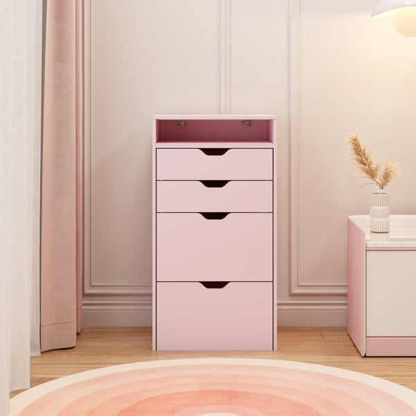 English Elm Dressing Table Set with Led Lit Flip Mirror Hidden Stool and Dual Drawers for Small Spaces W5252P447390