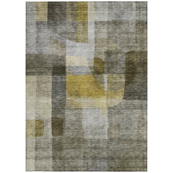 Homeroots 3' Abstract Washable Indoor Outdoor Area Rug In Brown, Green, And Blue - Durable And Stylish Decor 3' X 5' Polyester 604300