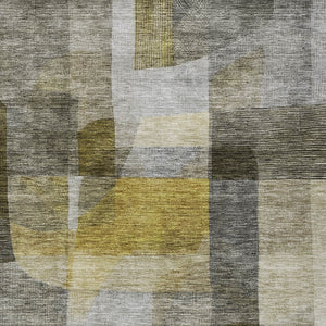 Homeroots 3' Abstract Washable Indoor Outdoor Area Rug In Brown, Green, And Blue - Durable And Stylish Decor 5' X 8' Polyester 604301