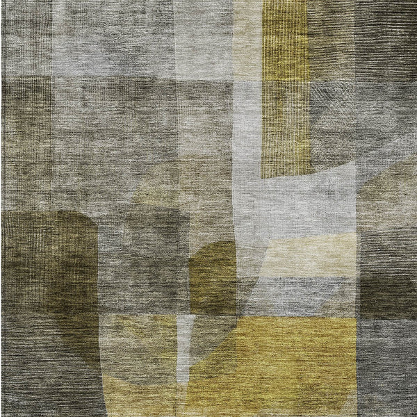 Homeroots 3' Abstract Washable Indoor Outdoor Area Rug In Brown, Green, And Blue - Durable And Stylish Decor 8' X 10' Polyester 604303