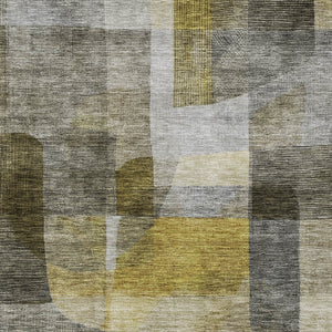 Homeroots 3' Abstract Washable Indoor Outdoor Area Rug In Brown, Green, And Blue - Durable And Stylish Decor 9' X 12' Polyester 604304
