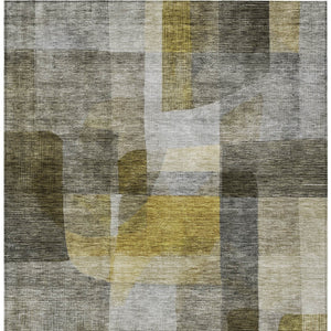Homeroots 3' Abstract Washable Indoor Outdoor Area Rug In Brown, Green, And Blue - Durable And Stylish Decor 10' X 14' Polyester 604305