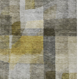 Homeroots 3' Abstract Washable Indoor Outdoor Area Rug In Brown, Green, And Blue - Durable And Stylish Decor 10' X 14' Polyester 604305