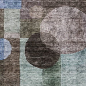 Homeroots 3' Stylish Geometric Indoor Outdoor Area Rug - Washable, Stain-resistant, Perfect For High Traffic Spaces 8' X 10' Polyester 604309