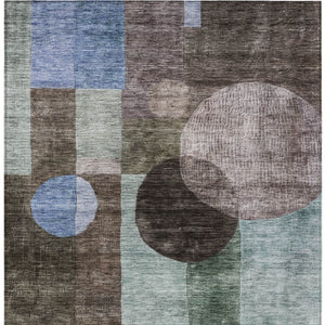 Homeroots 3' Stylish Geometric Indoor Outdoor Area Rug - Washable, Stain-resistant, Perfect For High Traffic Spaces 9' X 12' Polyester 604310