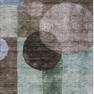 Homeroots 3' Stylish Geometric Indoor Outdoor Area Rug - Washable, Stain-resistant, Perfect For High Traffic Spaces 9' X 12' Polyester 604310