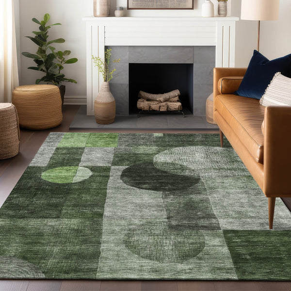 Homeroots 3' Stylish Geometric Indoor Outdoor Area Rug - Washable, Stain-resistant, Perfect For High Traffic Spaces 5' X 8' Polyester 604319