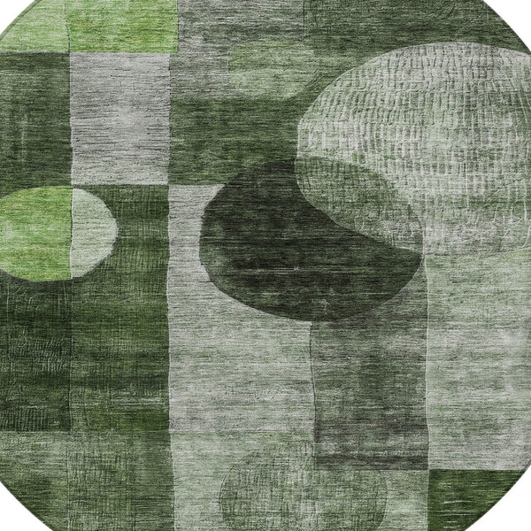 Homeroots 3' Stylish Geometric Indoor Outdoor Area Rug - Washable, Stain-resistant, Perfect For High Traffic Spaces 8' Round Polyester 604320