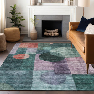 Homeroots 3' Stylish Geometric Indoor Outdoor Area Rug - Washable, Stain-resistant, Perfect For High Traffic Spaces 3' X 5' Polyester 604324