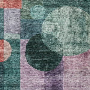 Homeroots 3' Stylish Geometric Indoor Outdoor Area Rug - Washable, Stain-resistant, Perfect For High Traffic Spaces 5' X 8' Polyester 604325