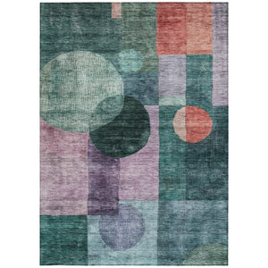 Homeroots 3' Stylish Geometric Indoor Outdoor Area Rug - Washable, Stain-resistant, Perfect For High Traffic Spaces 8' X 10' Polyester 604327