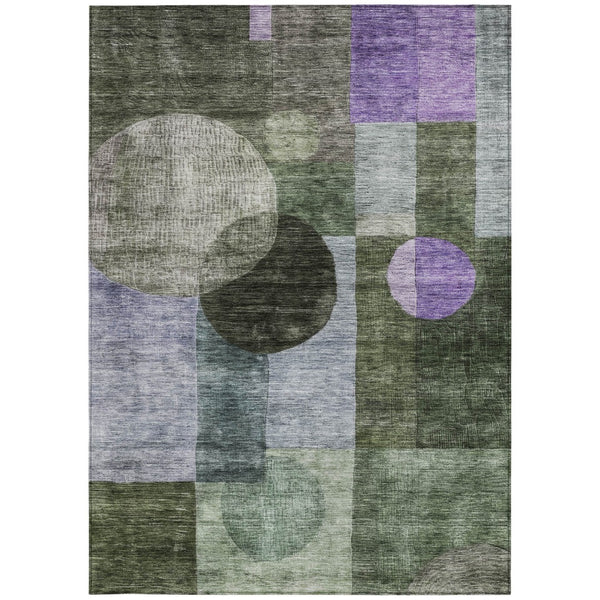 Homeroots 3' Stylish Geometric Indoor Outdoor Area Rug - Washable, Stain-resistant, Perfect For High Traffic Spaces 5' X 8' Polyester 604337