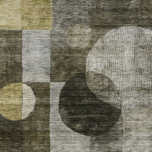 Homeroots 3' Stylish Geometric Indoor Outdoor Area Rug - Washable, Stain-resistant, Perfect For High Traffic Spaces 3' X 5' Polyester 604348