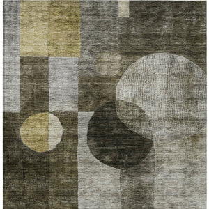 Homeroots 3' Stylish Geometric Indoor Outdoor Area Rug - Washable, Stain-resistant, Perfect For High Traffic Spaces 5' X 8' Polyester 604349