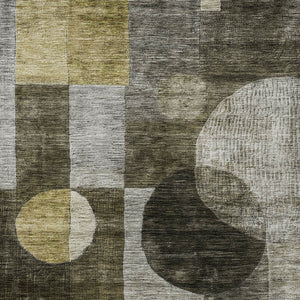 Homeroots 3' Stylish Geometric Indoor Outdoor Area Rug - Washable, Stain-resistant, Perfect For High Traffic Spaces 5' X 8' Polyester 604349