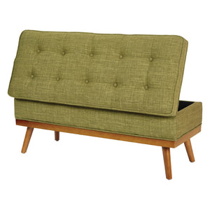 OSP Home Furnishings Katheryn Storage Bench Green Fabric