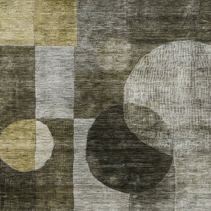 Homeroots 3' Stylish Geometric Indoor Outdoor Area Rug - Washable, Stain-resistant, Perfect For High Traffic Spaces 9' X 12' Polyester 604352