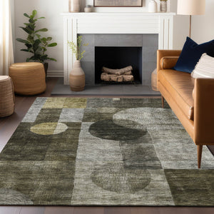 Homeroots 3' Stylish Geometric Indoor Outdoor Area Rug - Washable, Stain-resistant, Perfect For High Traffic Spaces 10' X 14' Polyester 604353