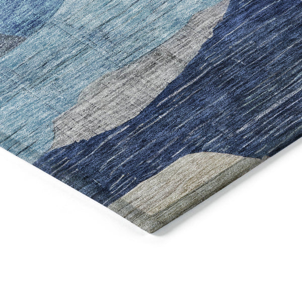 Homeroots 3' Abstract Washable Area Rug In Brown, Blue & Green - Perfect For Indoor & Outdoor Spaces! 9' X 12' Polyester 604364