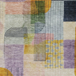 Homeroots 3' Abstract Washable Area Rug In Blue Gray And Charcoal - Durable Indoor Outdoor Decor Solution 10' X 14' Polyester 604383