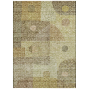 Homeroots 3' Artichoke Green Gray Charcoal Geometric Washable Area Rug For Indoor And Outdoor Spaces 3' X 5' Polyester 604396