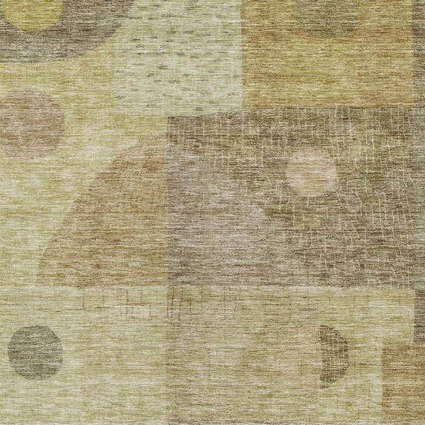 Homeroots 3' Artichoke Green Gray Charcoal Geometric Washable Area Rug For Indoor And Outdoor Spaces 3' X 5' Polyester 604396