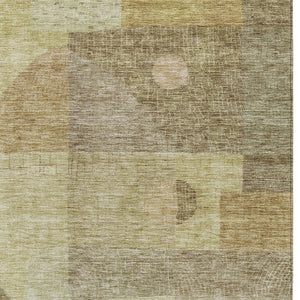 Homeroots 3' Artichoke Green Gray Charcoal Geometric Washable Area Rug For Indoor And Outdoor Spaces 8' X 10' Polyester 604399