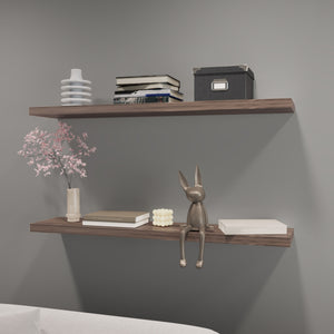 English Elm Greer Melamine Floating Shelves Set of 2 Cognac — 47.3" Wide Minimalist Wall Display, Durable Mounting B128P237169